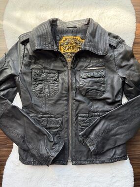 Superdry Leather Jacket size M